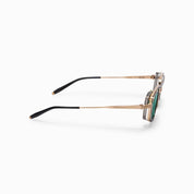 Ottica Mondello Roma - Akoni - AKS-534A-55 - ATLANTIS - BRUSHED 12K GOLD - Titanium - shape Navigator - Gold - EYEWEAR - SUNGLASSES - Unisex,Uomo,Donna,Women,Men - lens Green - Made In Japan