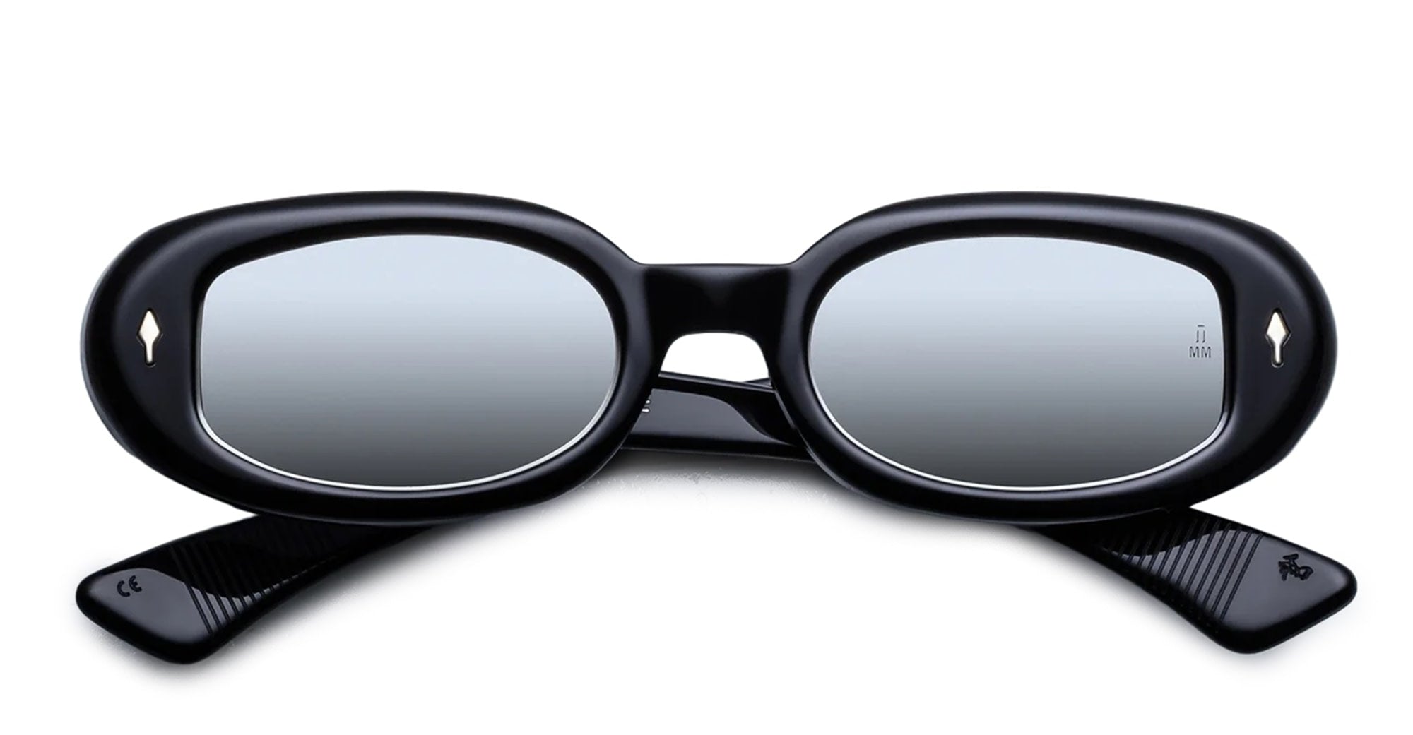 Ottica Mondello Roma - Jacques Marie Mage - JMMBES-K3 - BESSET - BLACK MIRROR - Acetate - shape Oval - Black - EYEWEAR - SUNGLASSES - Donna,Women - lens silver - Made In Japan