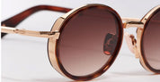 Ottica Mondello Roma - John Dalia - EDDIE-C121 - EDDIE - C121 Dark Brown Tortoise - Rose Gold 18K - Metal - shape Oval - brown, gold - EYEWEAR - SUNGLASSES - Unisex,Uomo,Donna,Women,Men - lens Gradient brown - Made In France