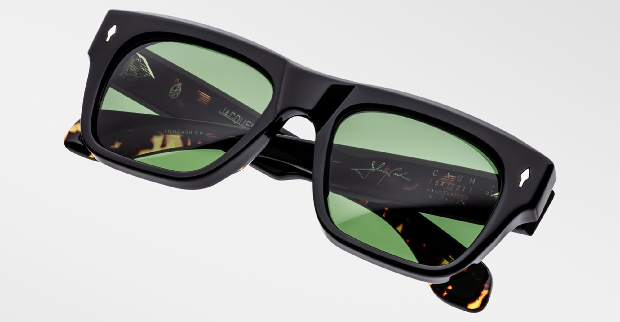 Ottica Mondello Roma - Jacques Marie Mage - JMMCASH-9A - JOHNNY CASH BY JMM: CASH - NOIR 9 - Acetate - shape  - Black - EYEWEAR - SUNGLASSES - Uomo,Men - lens  - Made In Japan