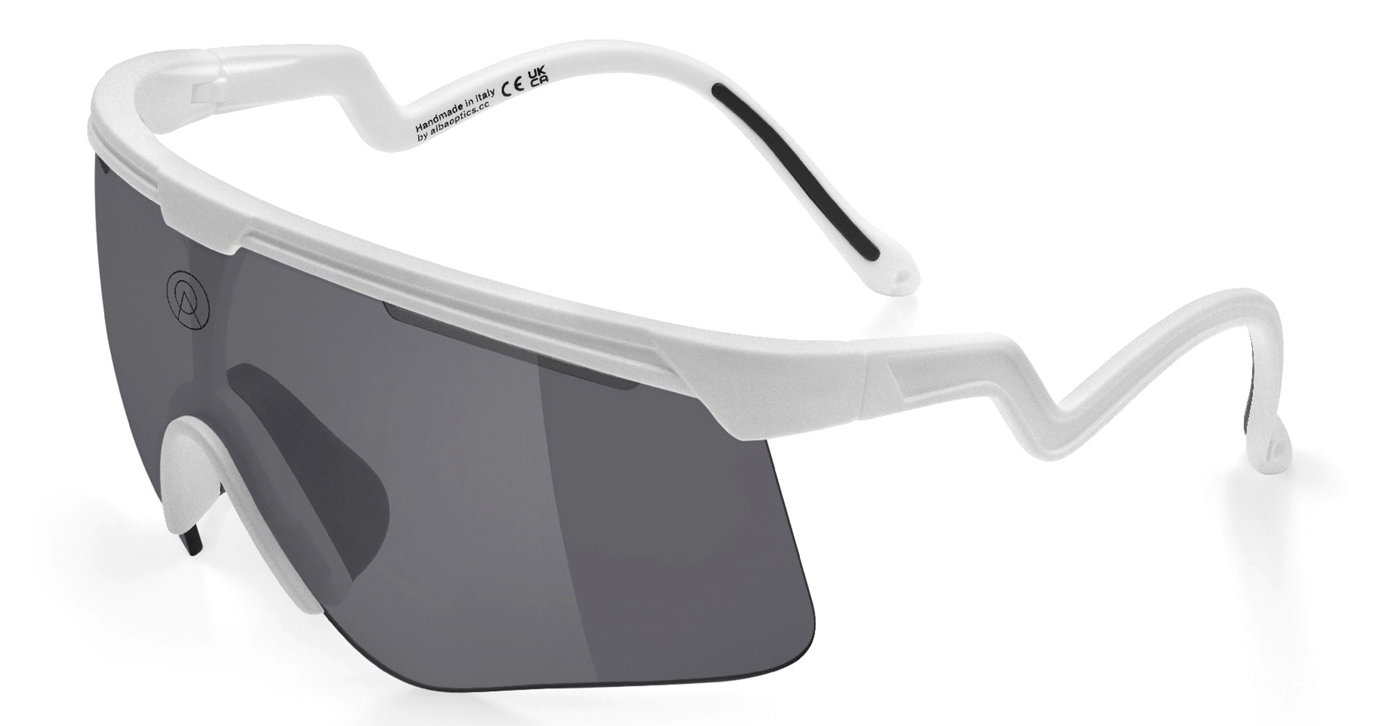 Ottica Mondello Roma - Alba Optics - 8050054516783 - DELTA - WHITE / VZUM F-LENS CLASSIC - Tr90 - shape Mask - White - EYEWEAR - SUNGLASSES - Unisex,Uomo,Donna,Women,Men - lens Grey - Made In Italy