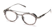 Ottica Mondello Roma - Akoni - AKX-512B-46 - INFINITY - CRYSTAL GREY / BRUSHED PALLADIUM RX - Titanium - shape  - Silver - EYEWEAR - EYEGLASSES - Uomo,Men - lens Clear - Made In Japan