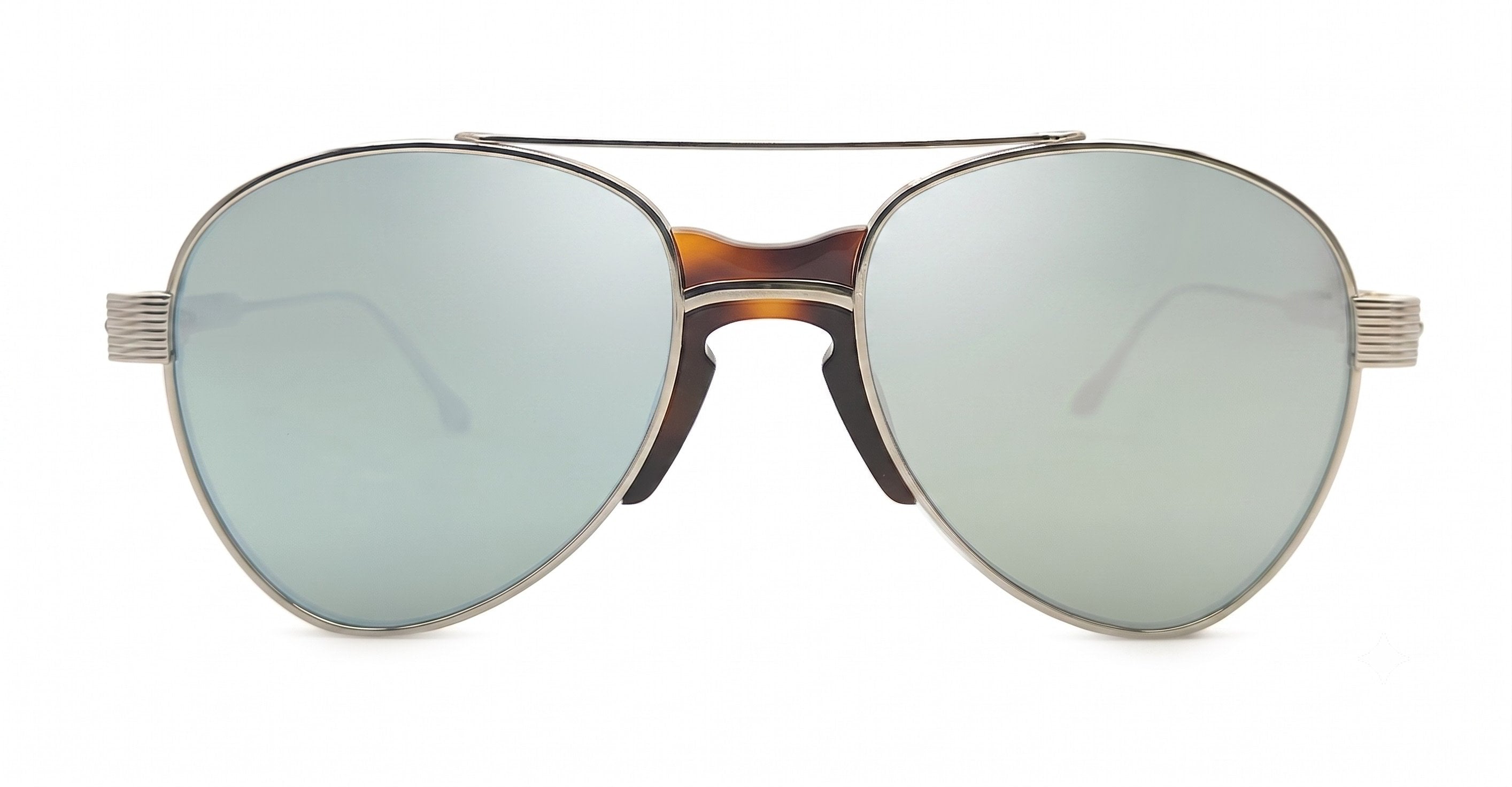  mirrored green lens - Titanium - shape Aviator - Havana - EYEWEAR - SUNGLASSES - Unisex,Uomo,Donna,Women,Men - lens Green - Made In Japan