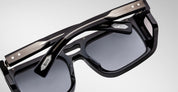 Ottica Mondello Roma - Jacques Marie Mage - JMMWS-10Y1 - DECADE COLLECTION: WINDSOR - DECADE - Acetate - shape Recangular - Black - EYEWEAR - SUNGLASSES - Uomo,Men - lens Gradient grey - Made In Japan