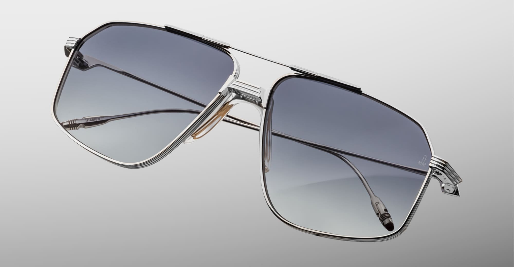 Ottica Mondello Roma - Jacques Marie Mage - JMMJG-15Z - JAGGER - SULFUR - Titanium - shape Aviator - Silver - EYEWEAR - SUNGLASSES - Uomo,Men - lens Grey - Made In Japan