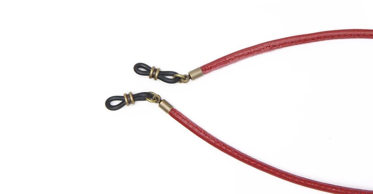 Leather detachable cord - red