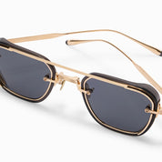 Ottica Mondello Roma - Akoni - AKS-537A-49 - JURA - CRYSTAL BLACK - titanium, acetate - shape Squared - Black, gold - EYEWEAR - SUNGLASSES - Unisex,Uomo,Donna,Women,Men - lens Grey - Made In Japan