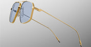 Ottica Mondello Roma - Jacques Marie Mage - JMMJG-19H - JAGGER - CIEL - Titanium - shape Aviator - Gold - EYEWEAR - SUNGLASSES - Unisex,Uomo,Donna,Women,Men - lens Blue - Made In Japan