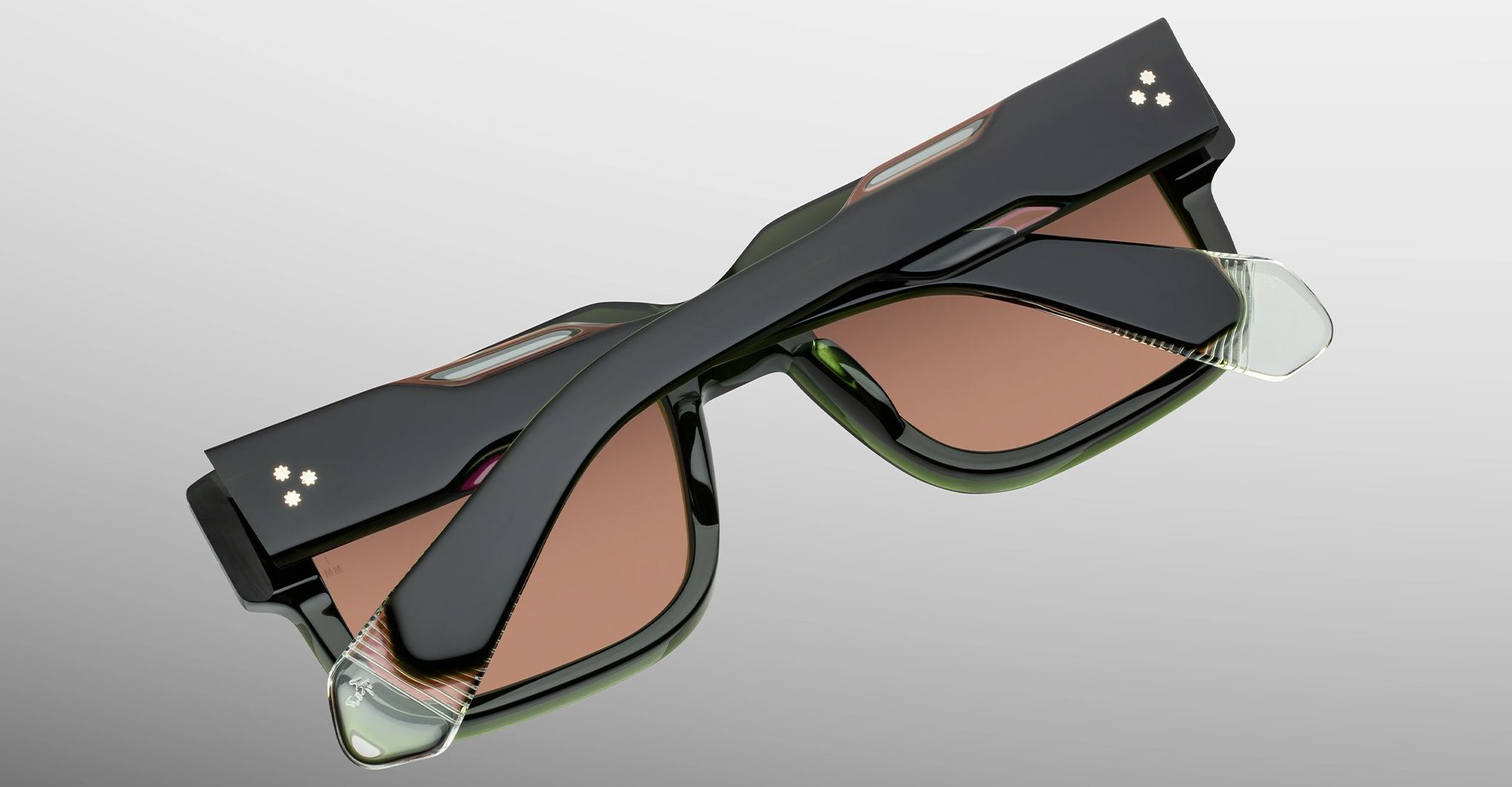 Ottica Mondello Roma - Jacques Marie Mage - JMMHE-18L - HEMMINGS - BORNEO - Acetate - shape Rectangular - green - EYEWEAR - SUNGLASSES - Unisex,Uomo,Donna,Women,Men - lens orange - Made In Japan