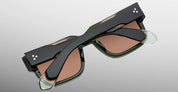 Ottica Mondello Roma - Jacques Marie Mage - JMMHE-18L - HEMMINGS - BORNEO - Acetate - shape Rectangular - green - EYEWEAR - SUNGLASSES - Unisex,Uomo,Donna,Women,Men - lens orange - Made In Japan
