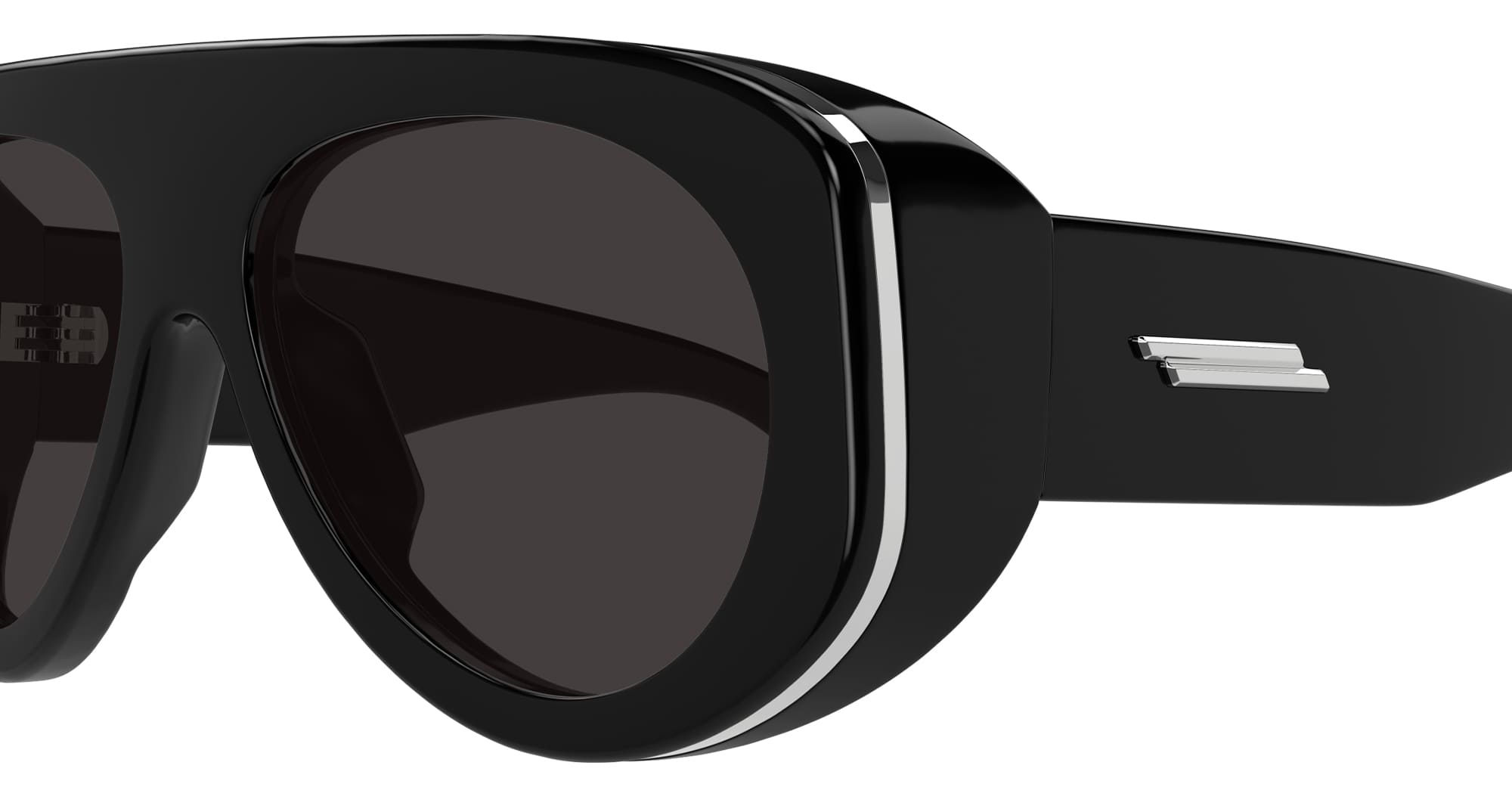 Ottica Mondello Roma - Bottega Veneta - BV1362S-001 - BV1362S-001 - BLACK - nylon - shape Pilot - Black - EYEWEAR - SUNGLASSES - Unisex,Uomo,Donna,Women,Men - lens Grey - Made In Japan