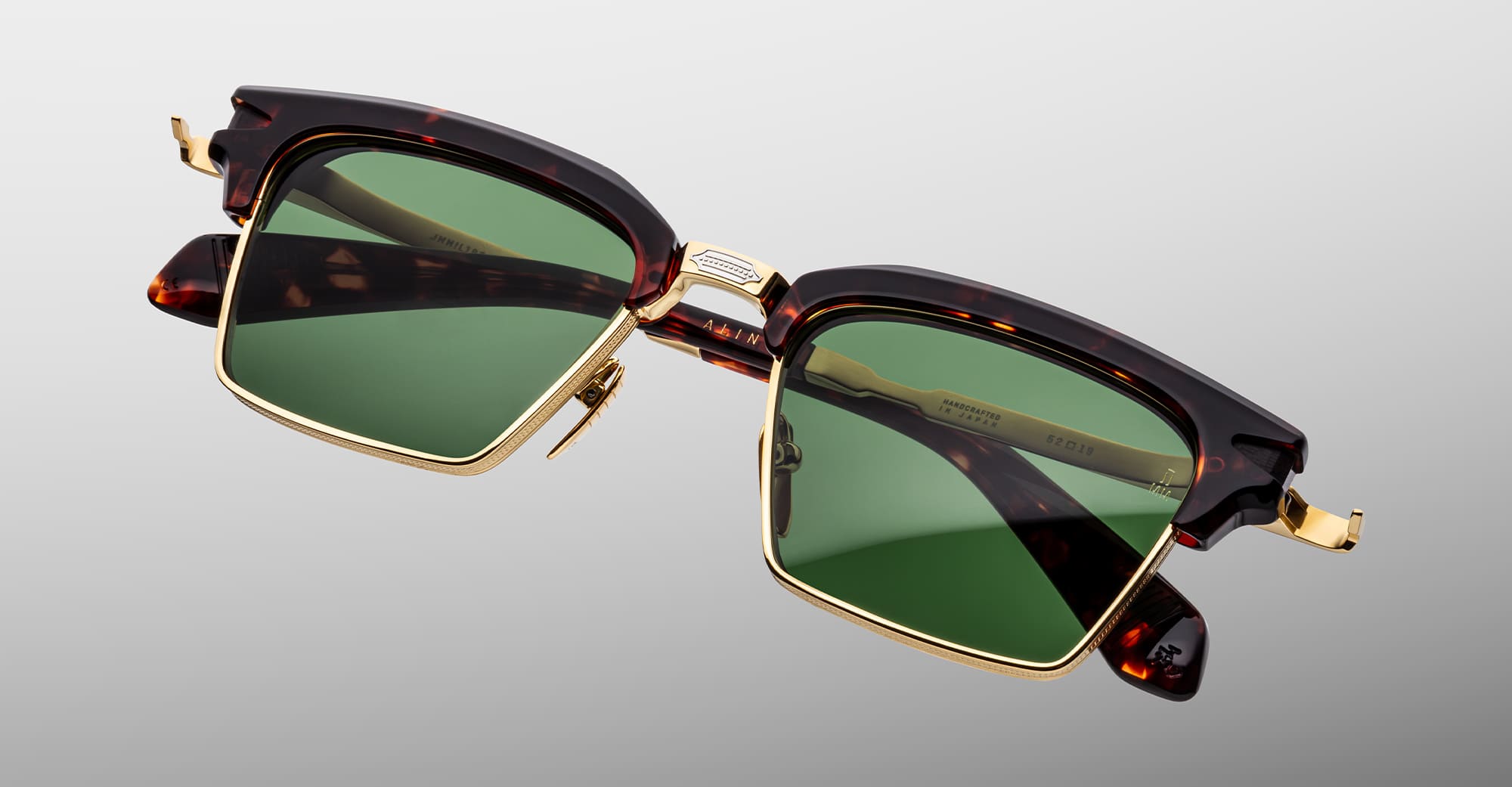 Ottica Mondello Roma - Jacques Marie Mage - JMMIL-18Q - ALIN - ETNA - titanium, acetate - shape Clubmaster - Tortoise - EYEWEAR - SUNGLASSES - Unisex,Uomo,Donna,Women,Men - lens Green - Made In Japan