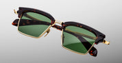 Ottica Mondello Roma - Jacques Marie Mage - JMMIL-18Q - ALIN - ETNA - titanium, acetate - shape Clubmaster - Tortoise - EYEWEAR - SUNGLASSES - Unisex,Uomo,Donna,Women,Men - lens Green - Made In Japan