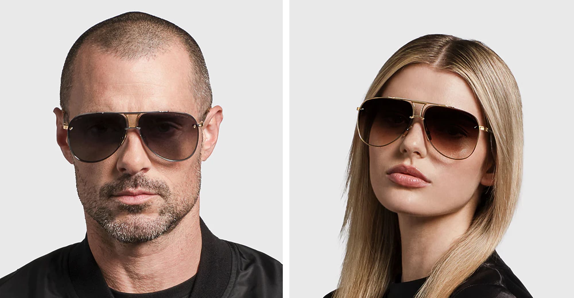 Ottica Mondello Roma - DITA - DRX-2082-A-SLV-GLD-62-Z - DECADE-TWO - BLACK PALLADIUM / YELLOW GOLD - Titanium - shape Aviator - silver, gold - EYEWEAR - SUNGLASSES - Unisex,Uomo,Donna,Women,Men - lens Gradient grey - Made In Japan