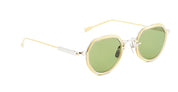 Ottica Mondello Roma - Sato - Belel-II-P-YG-1 - BELEL II - Platinum / Yellow Gold - Titanium - shape Round - silver, gold - EYEWEAR - SUNGLASSES - Unisex,Uomo,Donna,Women,Men - lens Green - Made In Japan