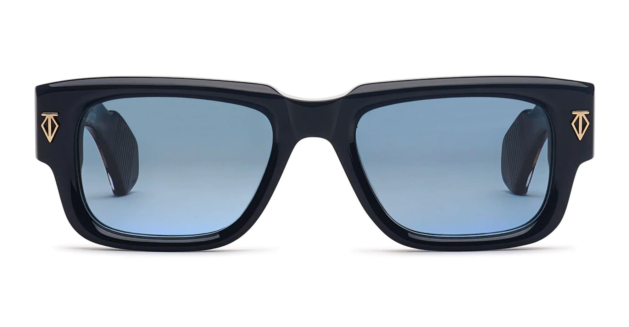 Ottica Mondello Roma - T HENRI - TAAB - TAYCAN - SHOWDOW II - Acetate - shape Squared - Black - EYEWEAR - SUNGLASSES - Unisex,Uomo,Donna,Women,Men - lens Gradient blue - Made In Japan