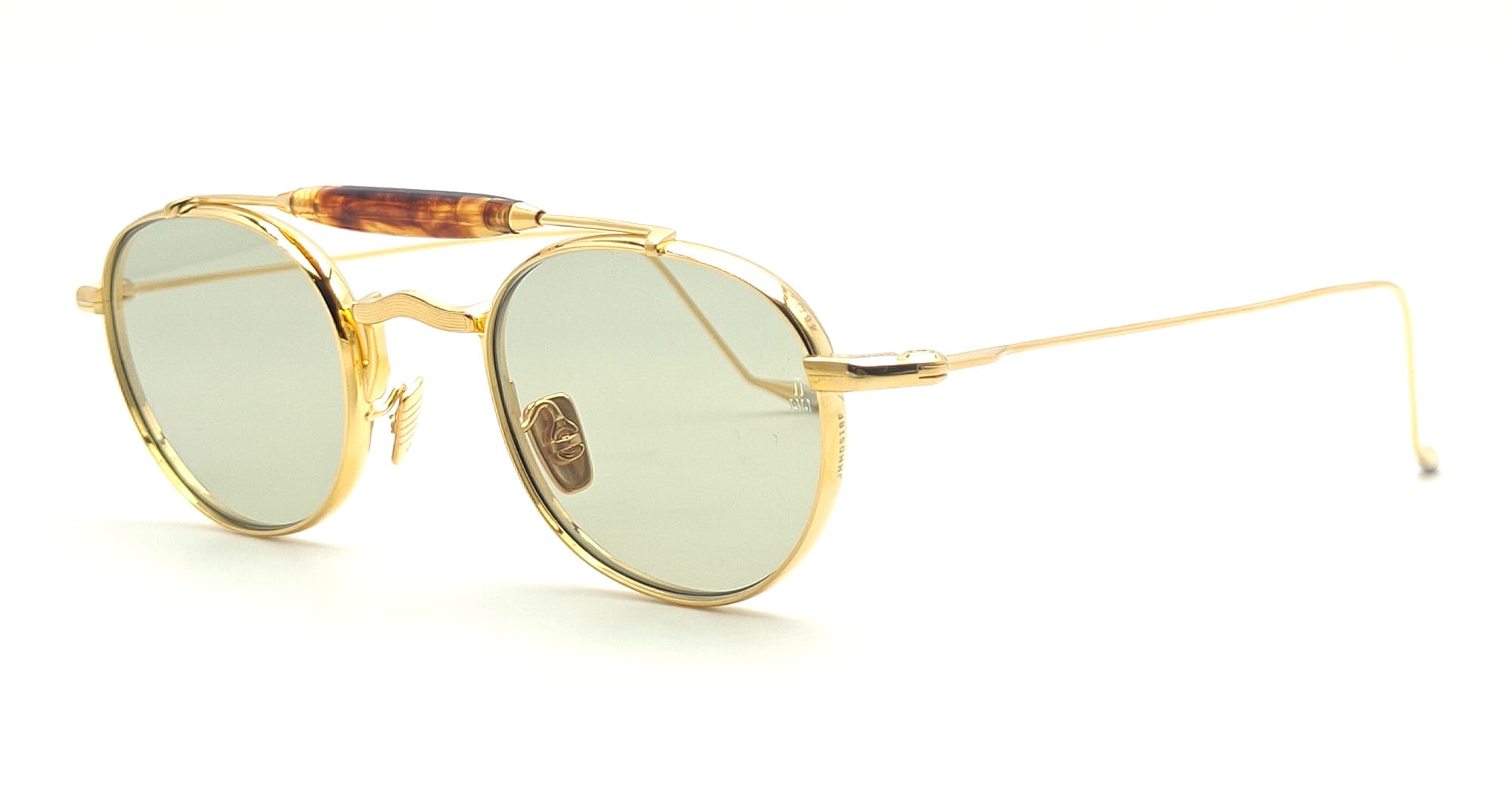 Ottica Mondello Roma - Jacques Marie Mage - JMMDS-18F - DASAN - GENEVA - Titanium - shape Aviator - Gold - EYEWEAR - SUNGLASSES - Unisex,Uomo,Donna,Women,Men - lens light bottle green - Made In Japan