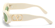Ottica Mondello Roma - Valentino - VLS-178B-57 - VLS-178B - IVORY / V-LIGHT GOLD - Acetate - shape Oval - ivory - EYEWEAR - SUNGLASSES - Donna,Women - lens Green - Made In Japan