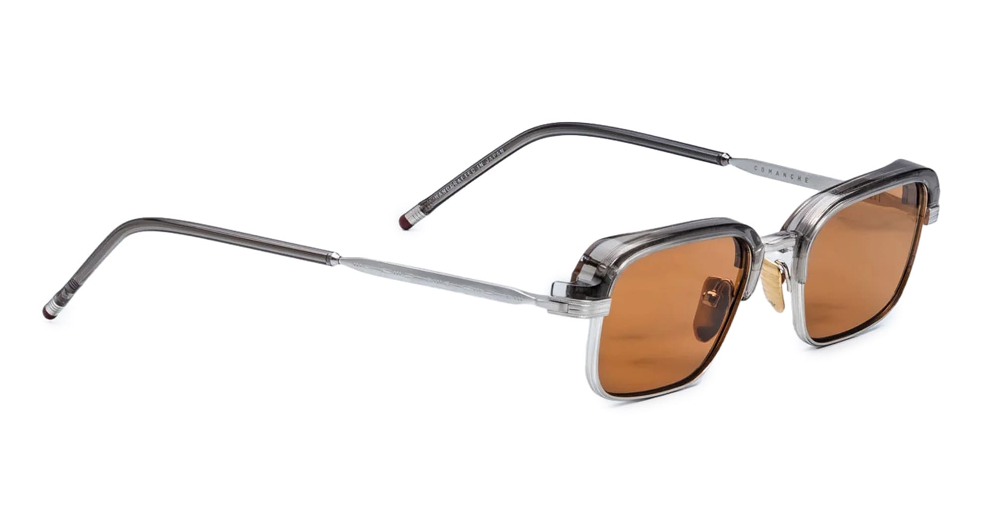 Ottica Mondello Roma - Jacques Marie Mage - JMMCM-4E - COMANCHE - TEMPEST - Titanium - shape Rectangular - Silver - EYEWEAR - SUNGLASSES - Unisex,Uomo,Donna,Women,Men - lens orange - Made In Japan