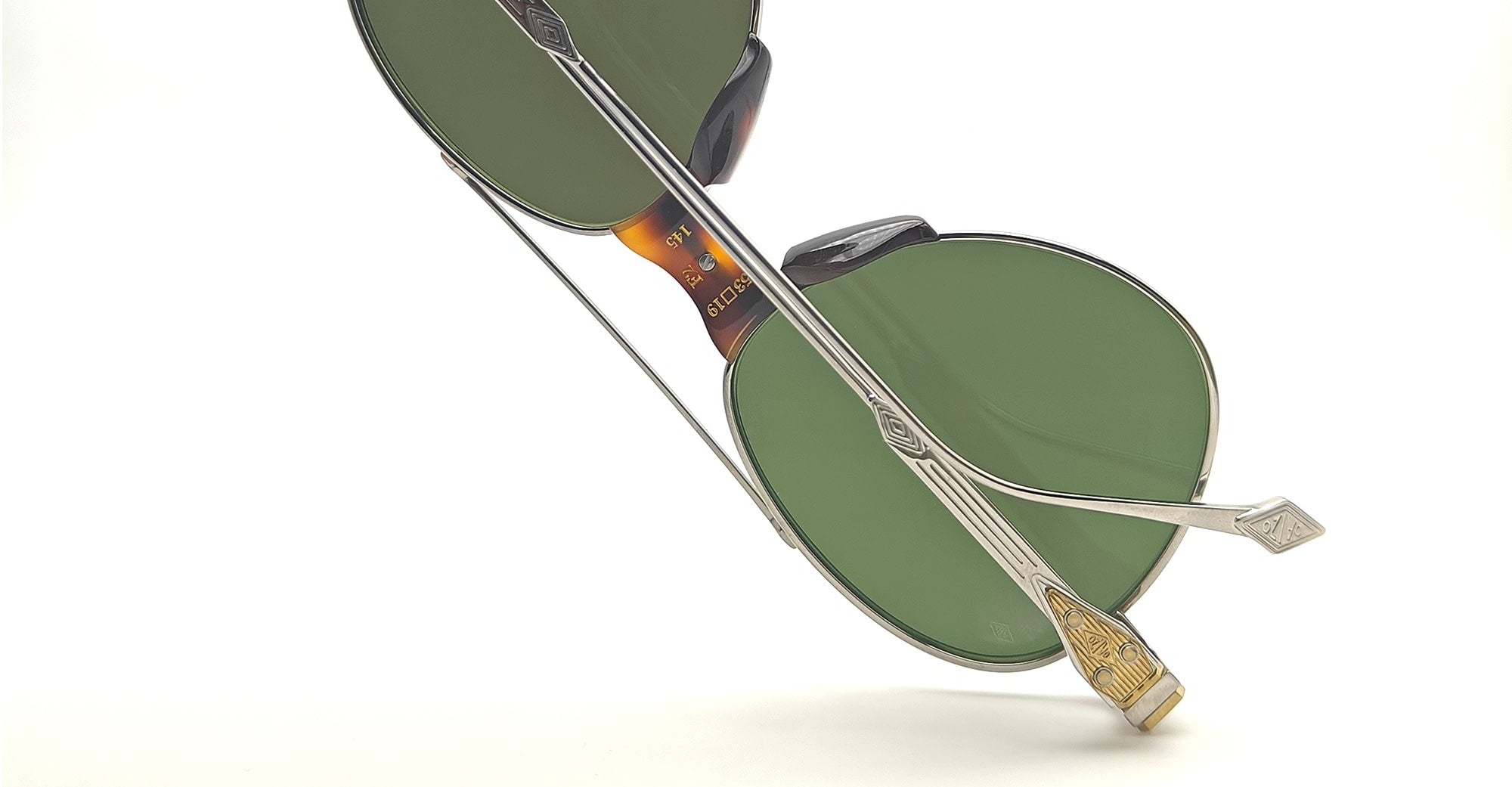 Ottica Mondello Roma - Daizo - TH-AVR001-PT-PG01M - HIRO - titanium / mirrored green lens - Titanium - shape Aviator - Havana - EYEWEAR - SUNGLASSES - Unisex,Uomo,Donna,Women,Men - lens Green - Made In Japan