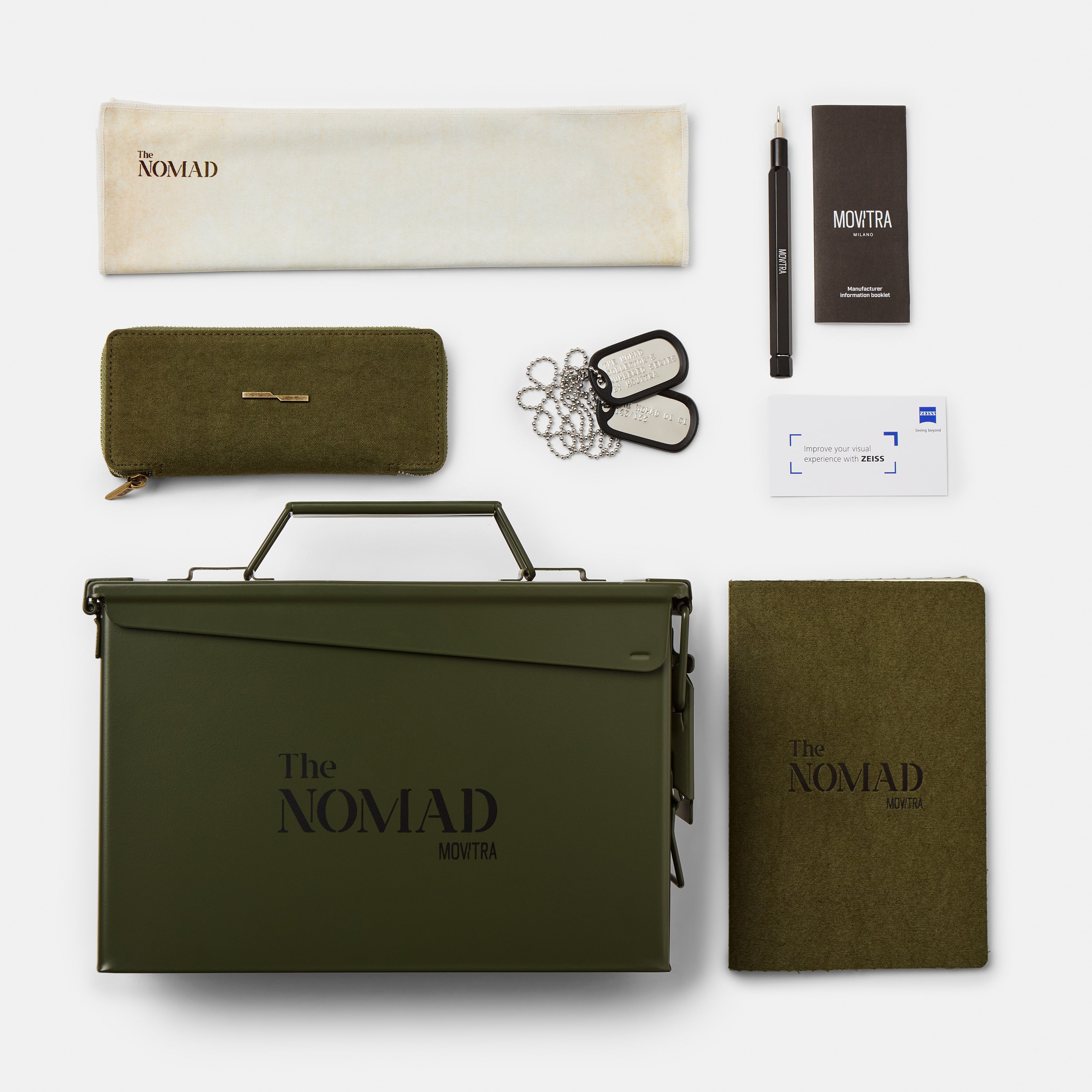 Ottica Mondello Roma - Movitra - NOMAD 01 C1 - NOMAD 01 C1 - SOLID ARMY GREEN / GREY LENS - Acetate, metal - shape Round - green, grey - EYEWEAR - SUNGLASSES - Unisex,Uomo,Donna,Women,Men - lens Grey - Made In Italy