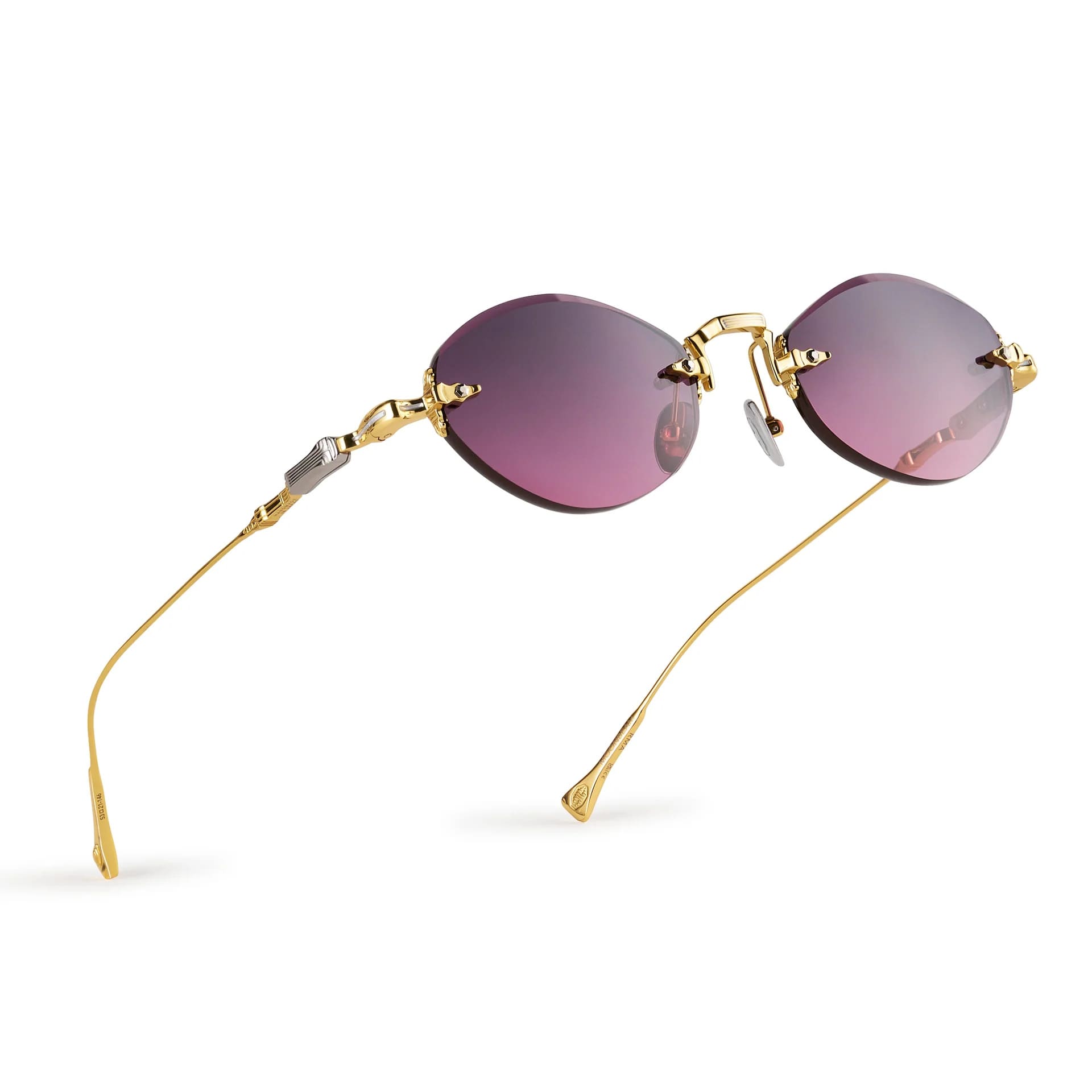 Ottica Mondello Roma - T HENRI - RMA - MOONBEAM - AMETHYST HORIZON - Titanium - shape Oval - Gold - EYEWEAR - SUNGLASSES - Unisex,Uomo,Donna,Women,Men - lens purple gradient - Made In Japan