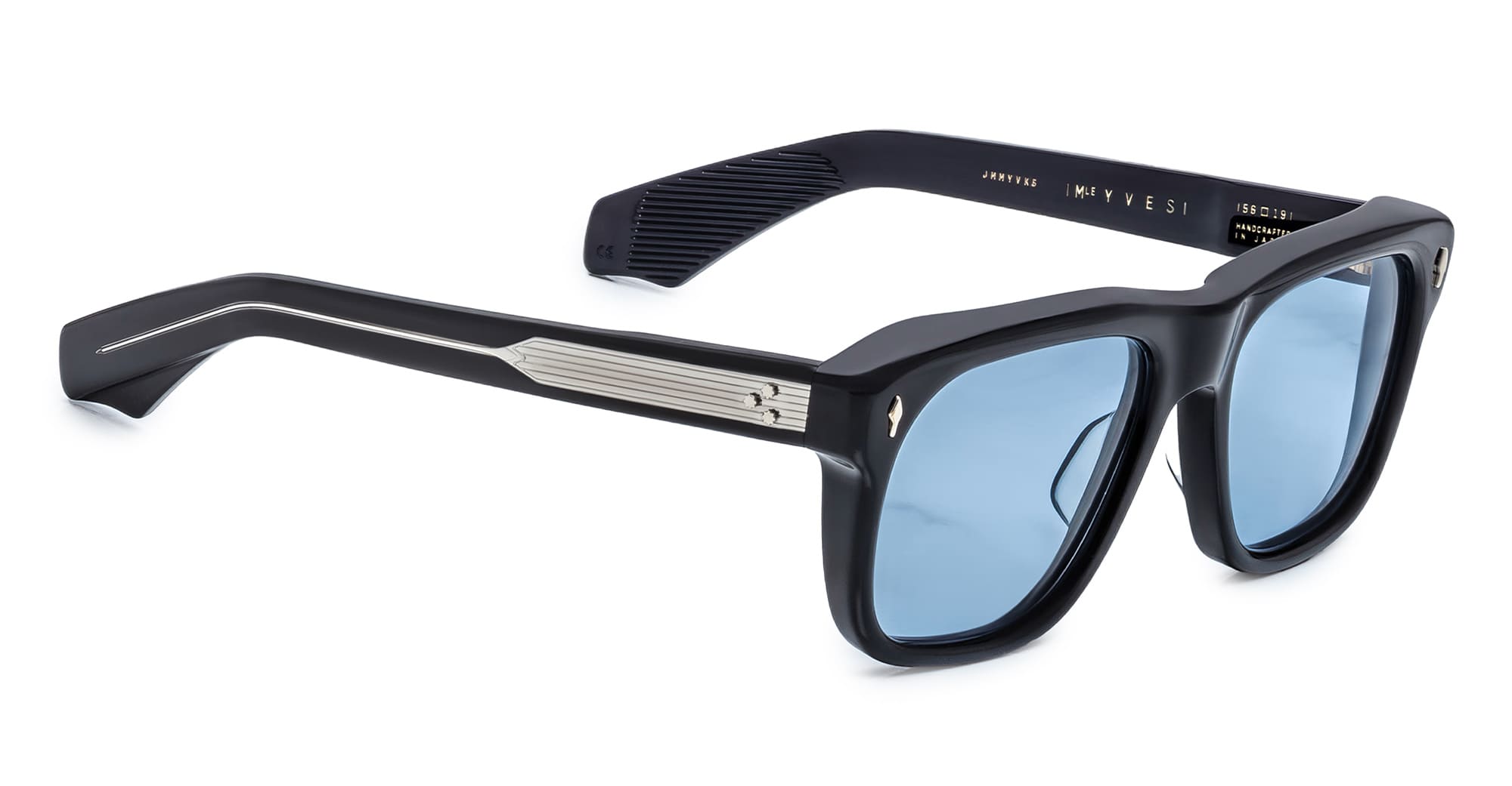 Ottica Mondello Roma - Jacques Marie Mage - JMMYV-K5 - YVES - OBSURE - Acetate - shape Squared - Black - EYEWEAR - SUNGLASSES - Unisex,Uomo,Donna,Women,Men - lens Blue - Made In Japan