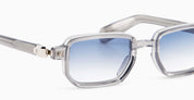 Ottica Mondello Roma - Sato - Ran-II-MTC-P-1 - RAN II - METEOR GREY / PLATINUM - Acetate - shape Rectangular - grey - EYEWEAR - SUNGLASSES - Unisex,Uomo,Donna,Women,Men - lens Gradient blue - Made In Japan