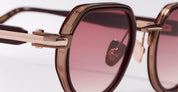 Ottica Mondello Roma - John Dalia - ANYA-C460 - ANYA - C460 BRUSHED COPPER / GOLD - Metal - shape Round - Gold - EYEWEAR - SUNGLASSES - Unisex,Uomo,Donna,Women,Men - lens burgundy - Made In France