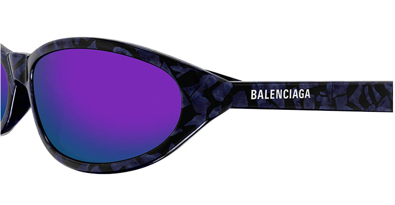 Ottica Mondello Roma - Balenciaga - BB0007S-011 - BB0007S-011 - BLACK / VIOLET - Recycled acetate - shape Oval - Black - EYEWEAR - SUNGLASSES - Unisex,Uomo,Donna,Women,Men - lens violet - Made In Italy