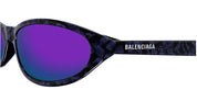 Ottica Mondello Roma - Balenciaga - BB0007S-011 - BB0007S-011 - BLACK / VIOLET - Recycled acetate - shape Oval - Black - EYEWEAR - SUNGLASSES - Unisex,Uomo,Donna,Women,Men - lens violet - Made In Italy