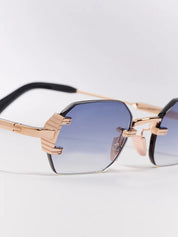 Ottica Mondello Roma - John Dalia - AMARU-C517 - AMARU - C517 ROSE GOLD 22K - Metal - shape Rectangular - rose gold - EYEWEAR - SUNGLASSES - Unisex,Uomo,Donna,Women,Men - lens Blue - Made In France