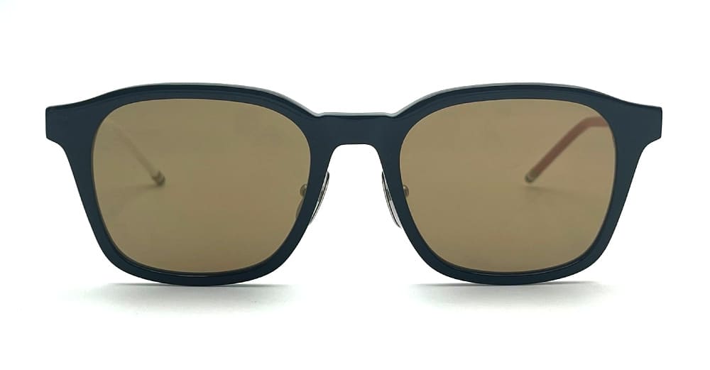  WHITE - Acetate - shape Rectangular - Blue Navy - EYEWEAR - SUNGLASSES - Uomo,Men - lens Gold - Made In Japan