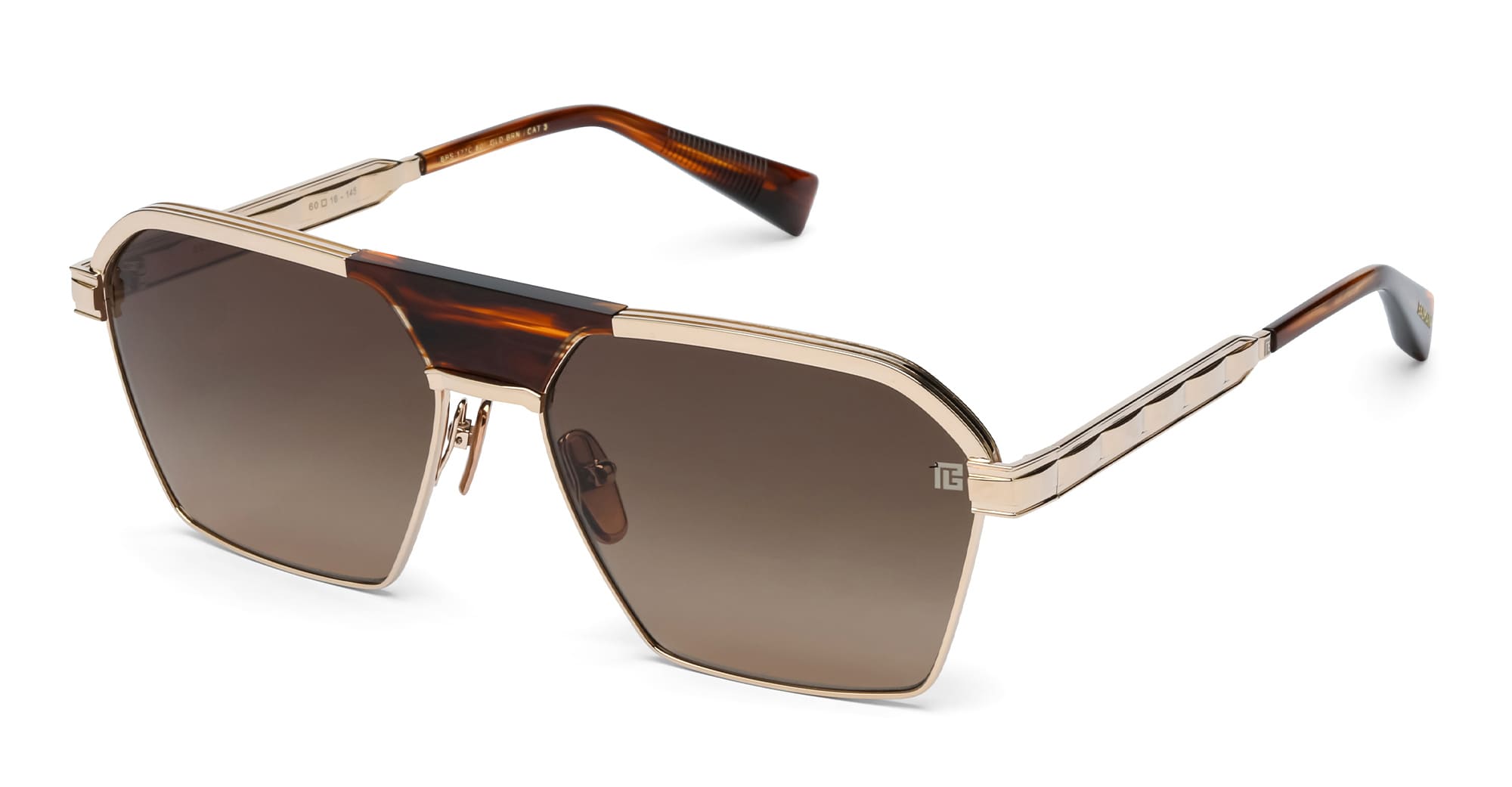  BROWN SWIRL - Acetate, titanium - shape Navigator - brown, gold - EYEWEAR - SUNGLASSES - Unisex,Uomo,Donna,Women,Men - lens Gradient brown - Made In Japan