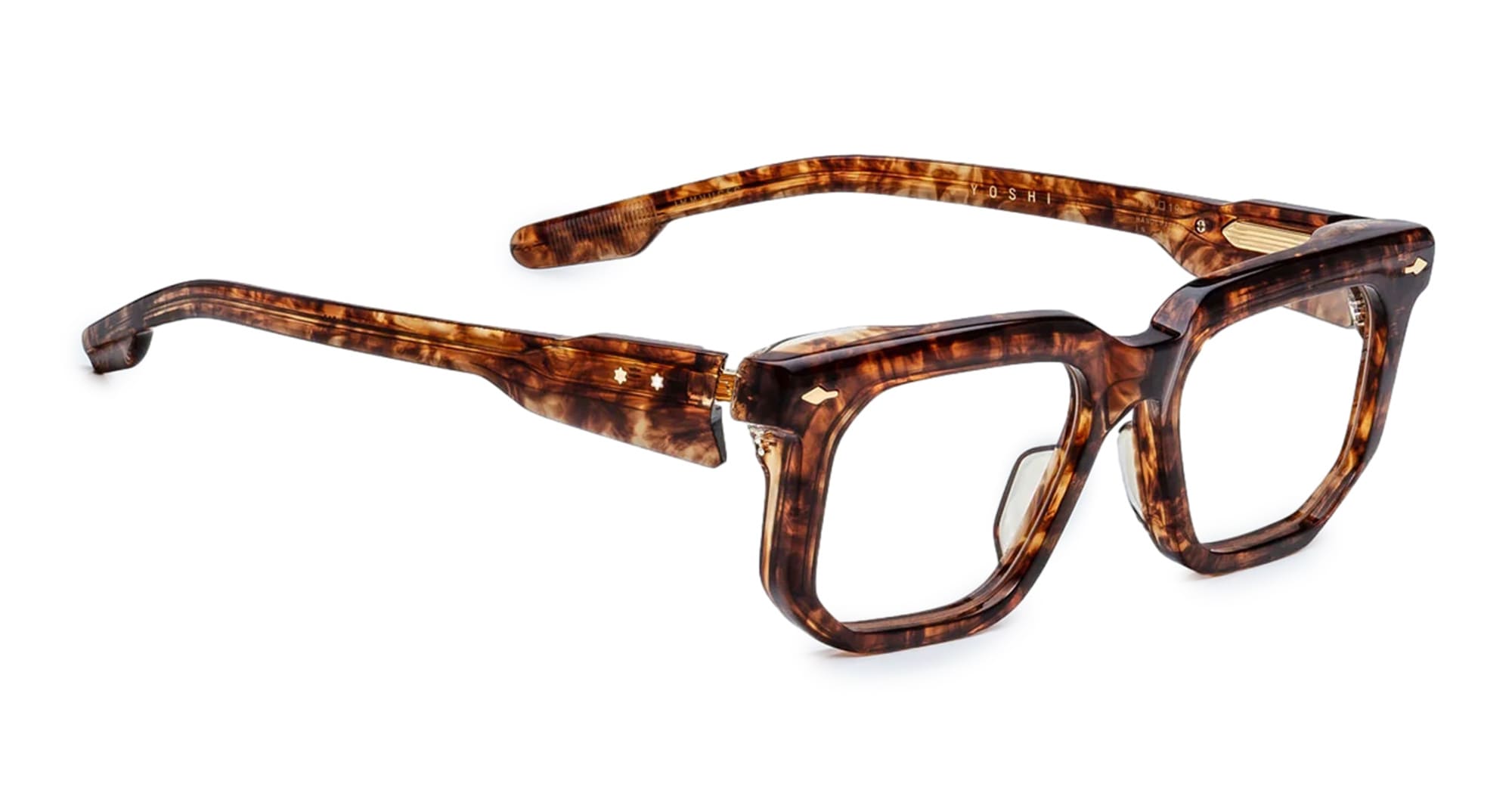 Ottica Mondello Roma - Jacques Marie Mage - JMMVUCRX-5C - YOSHI - ARGYLE RX - Acetate - shape Rectangular - brown - EYEWEAR - EYEGLASSES - Unisex,Uomo,Donna,Women,Men - lens Clear - Made In Japan