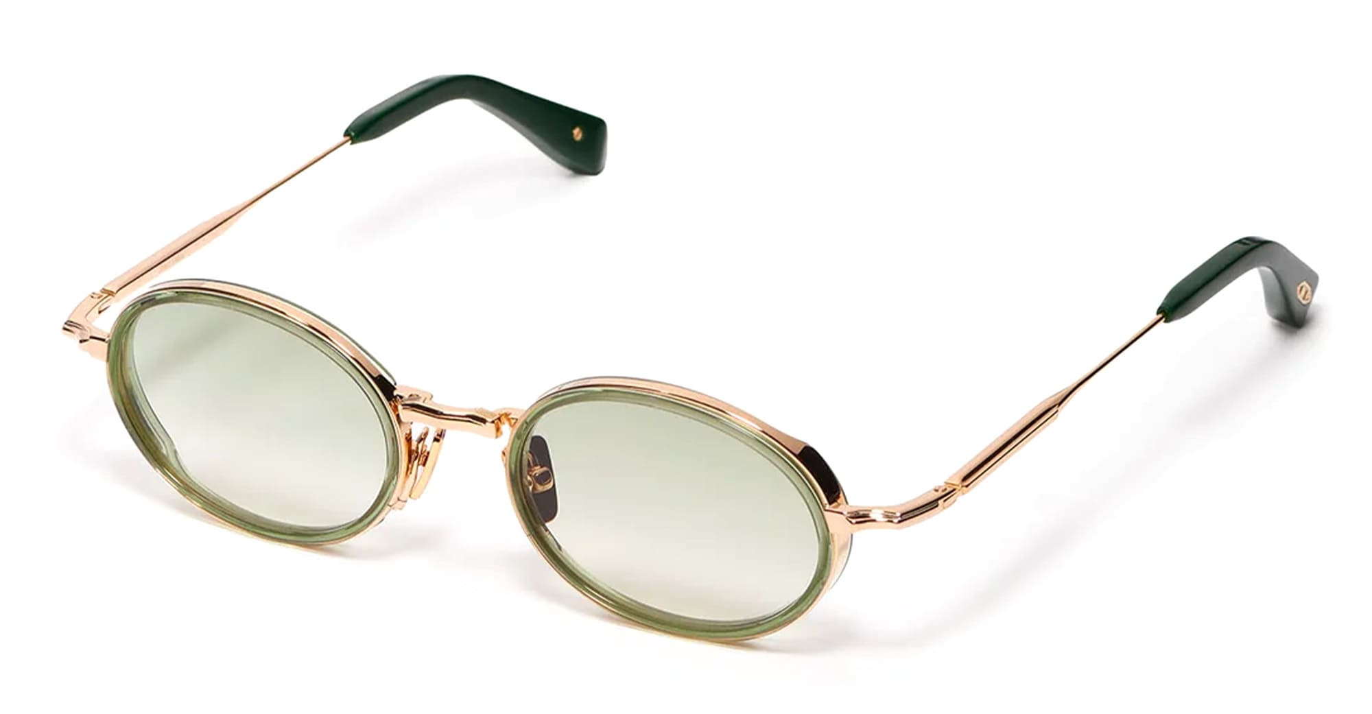 Ottica Mondello Roma - John Dalia - EDDIE-C431 - EDDIE - C431 Dark Green Translucid / Antique Gold - Metal - shape  - green, gold - EYEWEAR - SUNGLASSES - Unisex,Uomo,Donna,Women,Men - lens  - Made In France