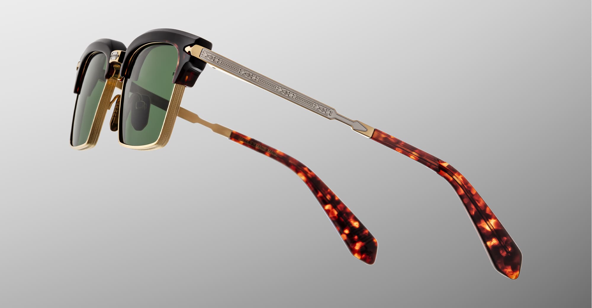 Ottica Mondello Roma - Jacques Marie Mage - JMMIL-18Q - ALIN - ETNA - titanium, acetate - shape Clubmaster - Tortoise - EYEWEAR - SUNGLASSES - Unisex,Uomo,Donna,Women,Men - lens Green - Made In Japan