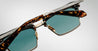 Ottica Mondello Roma - Jacques Marie Mage - JMMIL-13V - ALIN - BEAU - titanium, acetate - shape Clubmaster - Tortoise - EYEWEAR - SUNGLASSES - Uomo,Men - lens turquoise - Made In Japan