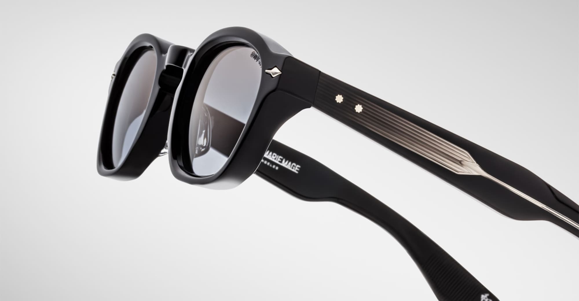 Ottica Mondello Roma - Jacques Marie Mage - JMMZP-10Y1 - DECADE COLLECTION: ZEPHIRIN - DECADE - Acetate - shape Squared - Black - EYEWEAR - SUNGLASSES - Uomo,Men - lens Gradient grey - Made In Japan