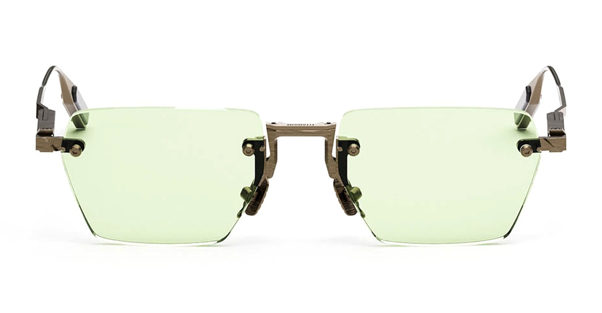  LIGHT GREEN LENS - Titanium - shape Octagonal - grey - EYEWEAR - SUNGLASSES - Unisex,Uomo,Donna,Women,Men - lens Green - Made In Italy