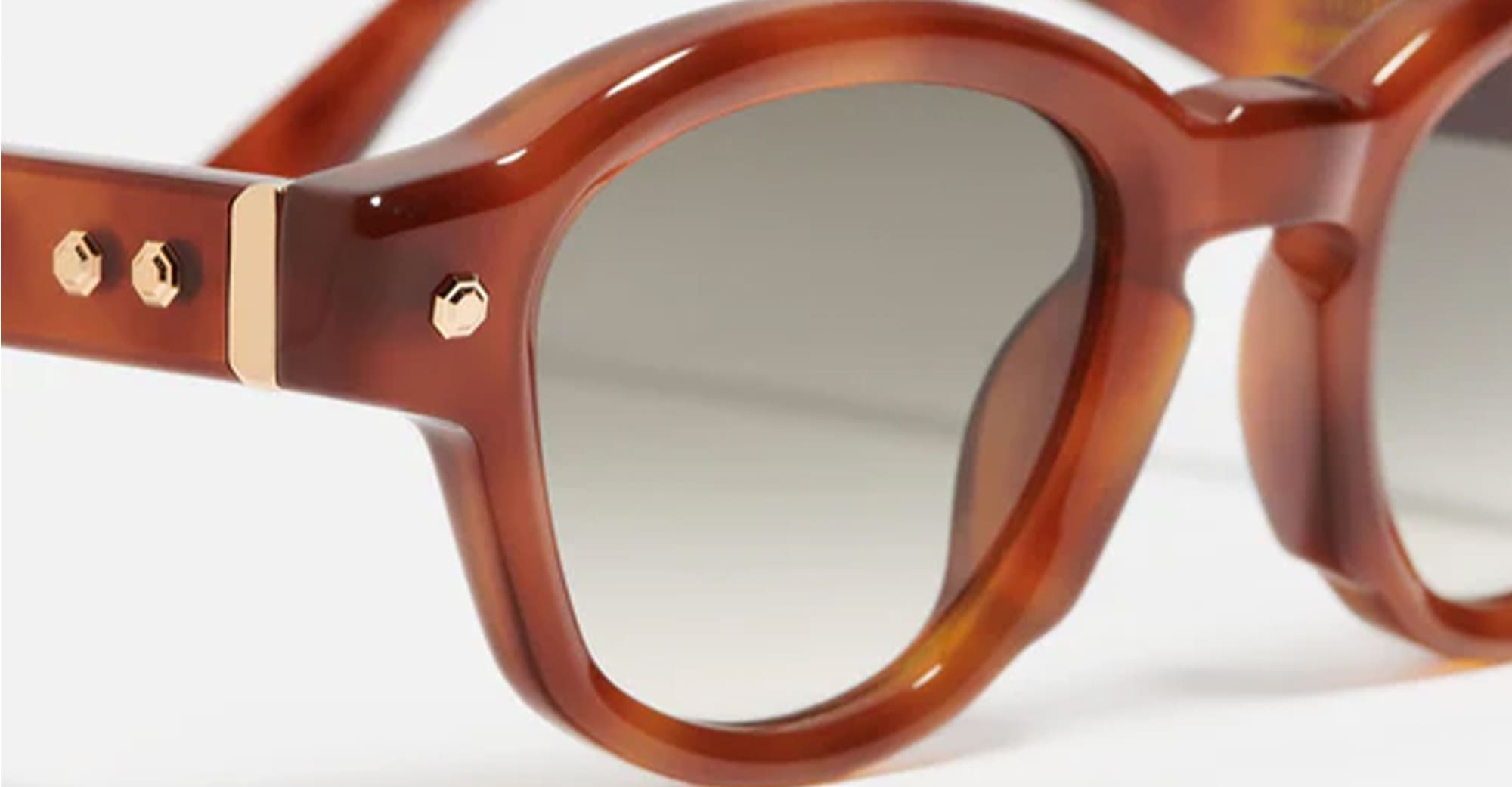 Ottica Mondello Roma - John Dalia - P10-C123 - PROJECT 10 -  C123 Cognac / Rose Gold - Acetate - shape Pantos - brown - EYEWEAR - SUNGLASSES - Unisex,Uomo,Donna,Women,Men - lens Gradient green - Made In France