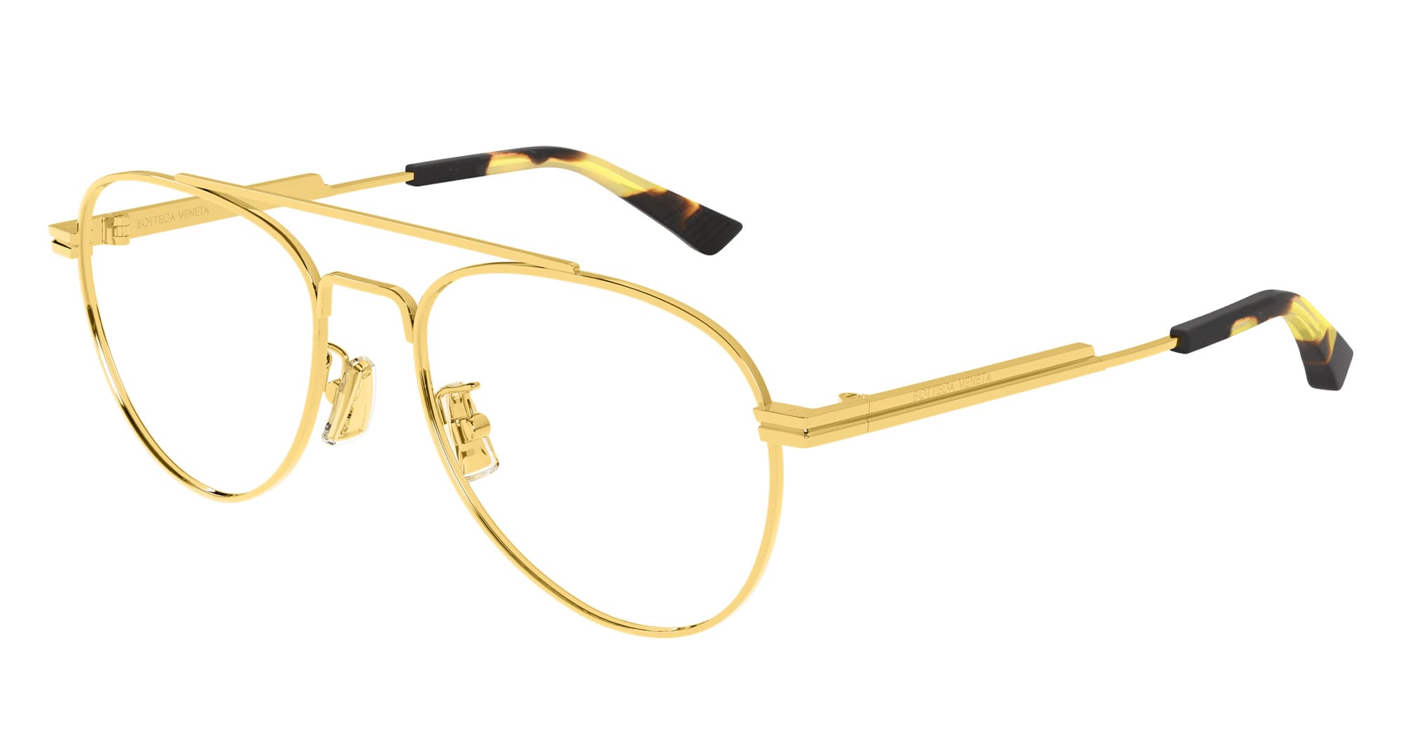 Ottica Mondello Roma - Bottega Veneta - BV1340OK-001 - BV1340OK-001 - GOLD RX / ASIAN FIT - metal, acetate - shape Pilot - Gold - EYEWEAR - EYEGLASSES - Unisex,Uomo,Donna,Women,Men - lens Clear - Made In Japan