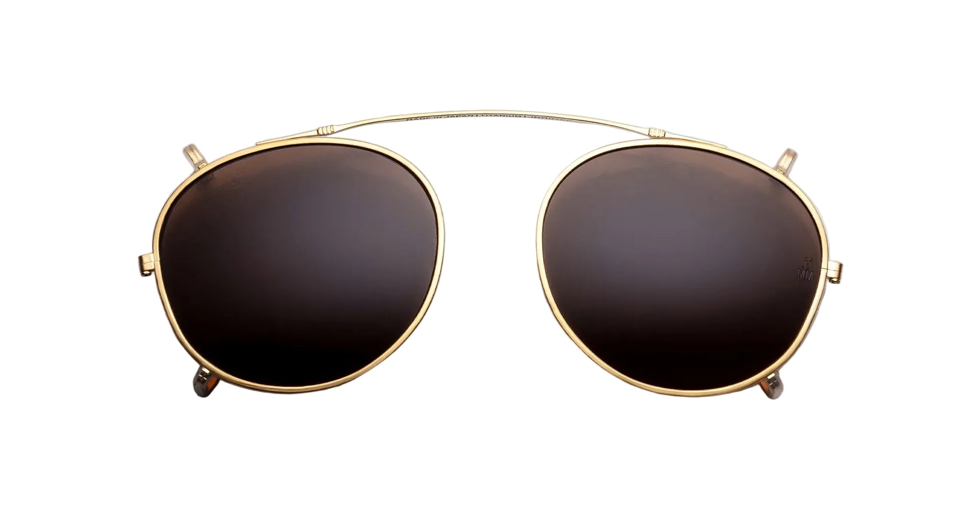 Ottica Mondello Roma - Jacques Marie Mage - JMMDYCP-40 - DEMONCEY CLIP ON - GOLD - Titanium - shape Round - Gold - EYEWEAR - SUNGLASSES - Unisex,Uomo,Donna,Women,Men - lens Brown - Made In Japan