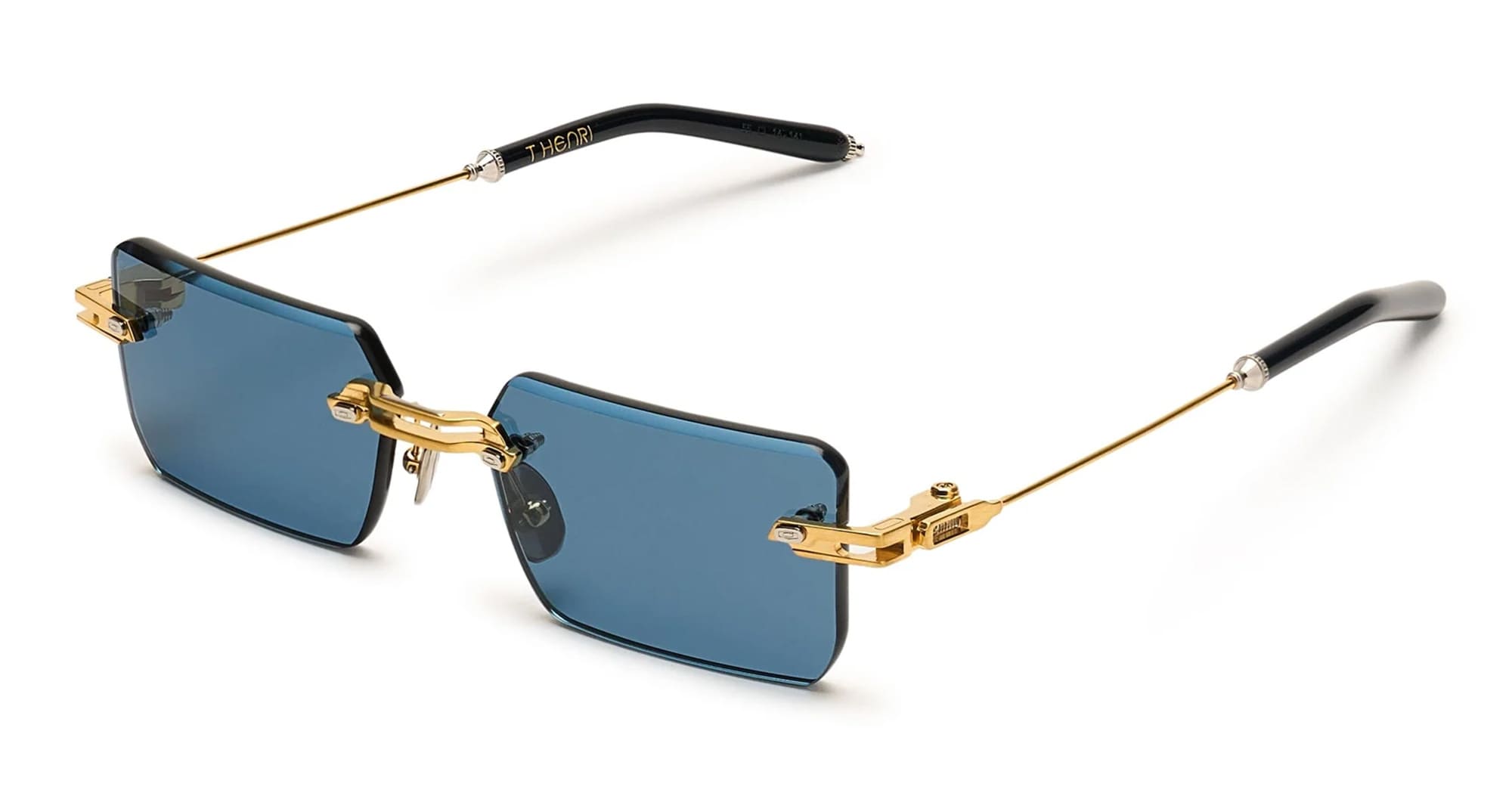 Ottica Mondello Roma - T HENRI - EML - EVIJA - L'OR BLEU - Titanium - shape Rectangular - Gold - EYEWEAR - SUNGLASSES - Unisex,Uomo,Donna,Women,Men - lens Blue - Made In Japan