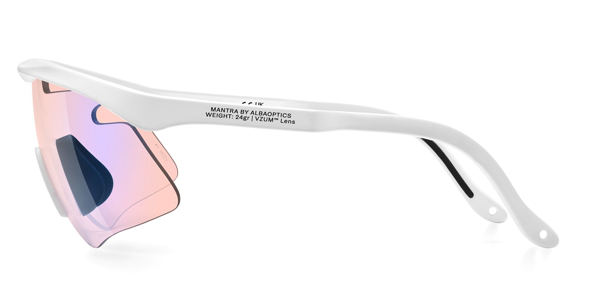 Ottica Mondello Roma - Alba Optics - 8050054514055 - MANTRA - WHITE / VZUM F-LENS FLM - Tr90 - shape Mask - White - EYEWEAR - SUNGLASSES - Unisex,Uomo,Donna,Women,Men - lens purple - Made In Italy