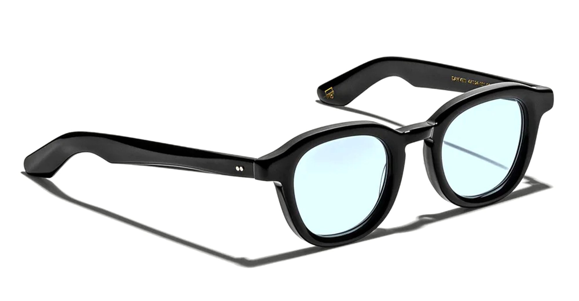 Ottica Mondello Roma - Moscot - OR-DAH-S44240200-TF - DAHVEN  (44) - BLACK / CUSTOM BELAIR BLUE LENS - Acetate - shape Panto - Black - EYEWEAR - SUNGLASSES - Unisex,Uomo,Donna,Women,Men - lens Blue - Made In China
