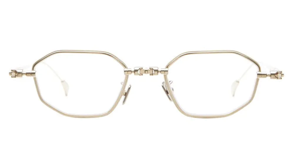 Ottica Mondello Roma - Kuboraum - KROH66LG000000OP - MASK H66 LG - LIGHT GOLD - Titanium - shape Squared - Gold - EYEWEAR - SUNGLASSES - Unisex,Uomo,Donna,Women,Men - lens Clear - Made In Italy