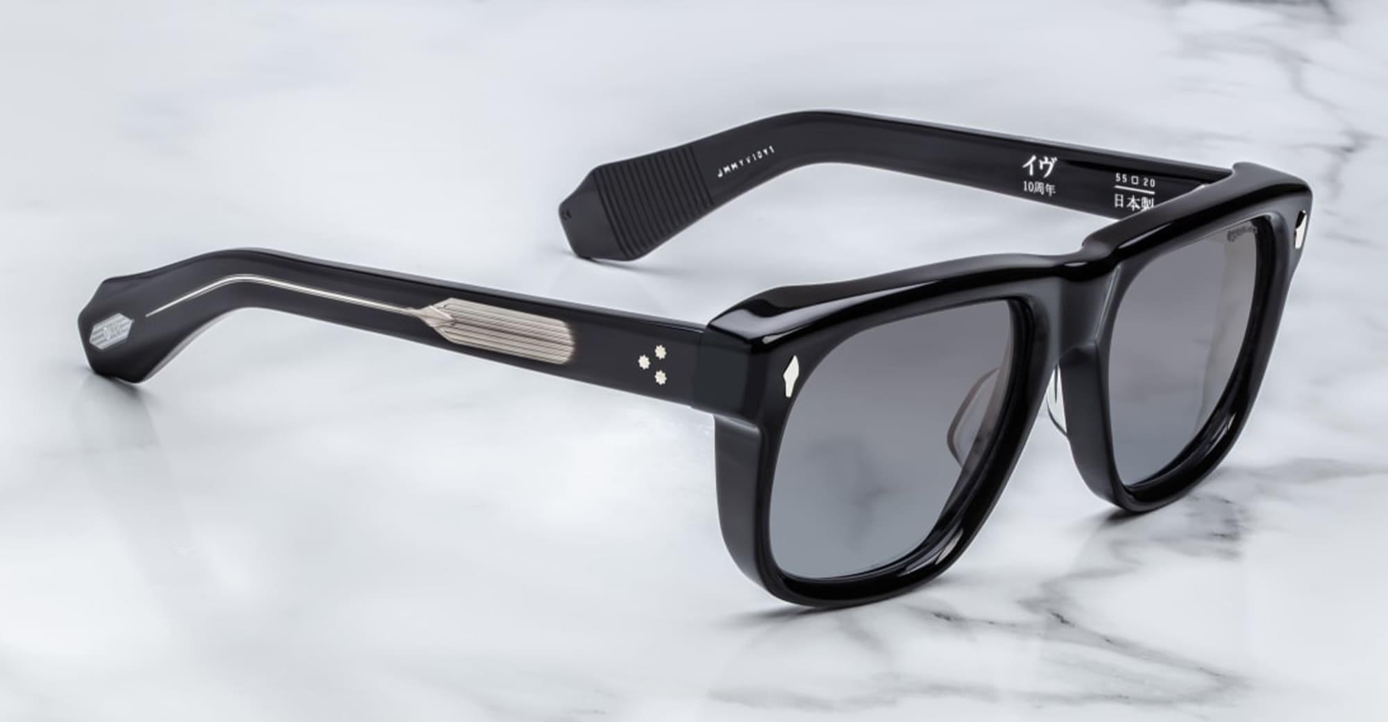 Ottica Mondello Roma - Jacques Marie Mage - JMMYV-10Y1 - DECADE COLLECETION: YVES - DECADE - Acetate - shape Squared - Black - EYEWEAR - SUNGLASSES - Uomo,Men - lens Gradient grey - Made In Japan
