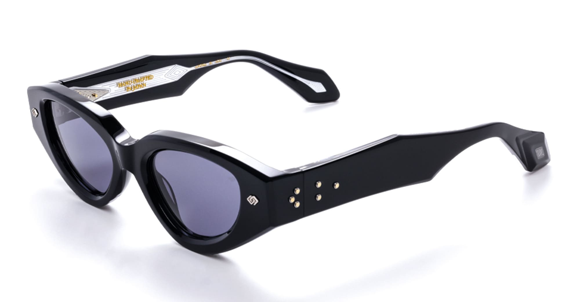 Ottica Mondello Roma - Daizo - A-NC001e-B1-AG01 - ALICE - BLACK / 18k gold - Acetate - shape Cat-eye - brown - EYEWEAR - SUNGLASSES - Unisex,Uomo,Donna,Women,Men - lens Grey - Made In Japan