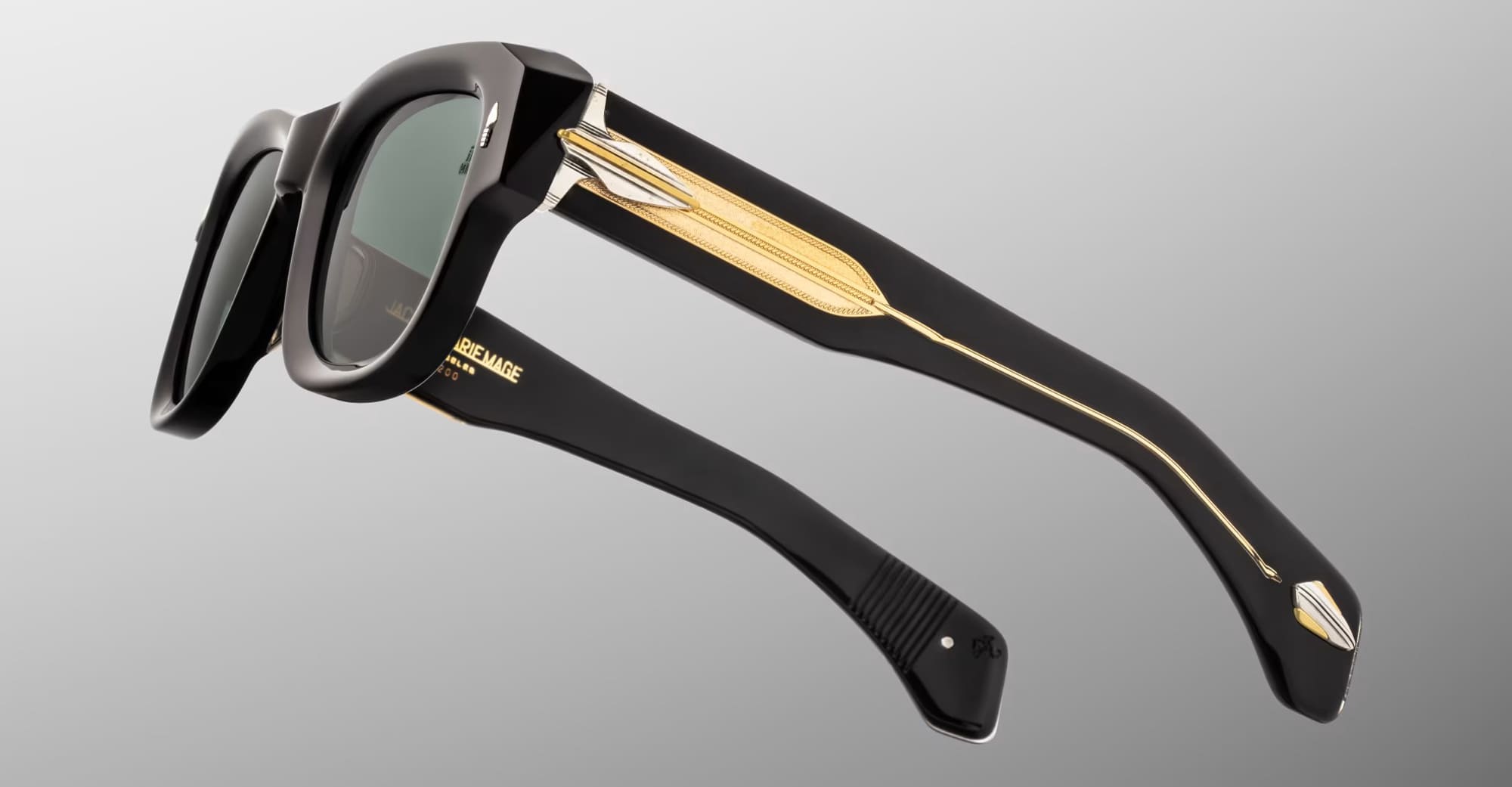 Ottica Mondello Roma - Jacques Marie Mage - JMMCZ-01 - LAST FRONTIER VII - CONRAD - NOIR - Acetate - shape Squared - Black - EYEWEAR - SUNGLASSES - Unisex,Uomo,Donna,Women,Men - lens Grey - Made In Japan